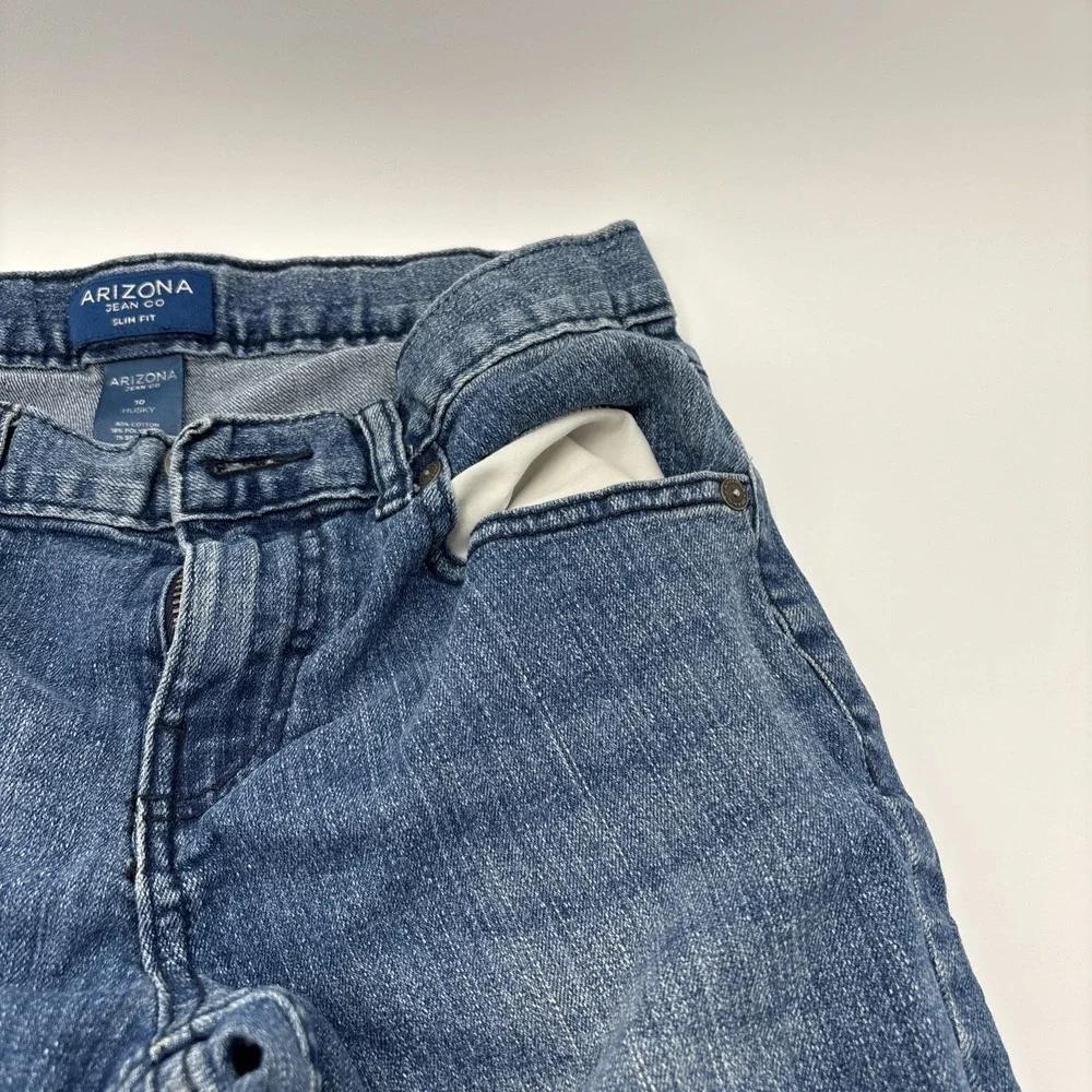 Arizona Jean Co Slim Fit Girls 10 Husky Blue Jeans Denim 80% Cotton‎